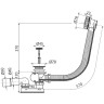 Сифон ALCAPLAST A55K-GM-P для ванны, автомат, комплект