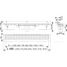 Водоотводящий желоб ALCAPLAST APZ1004S-950 FLEXIBLE для перфорированной решетки с регулируемым краем, к стене, вертикальный сток